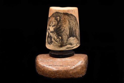 WALKING BEAR SCRIMSHAW